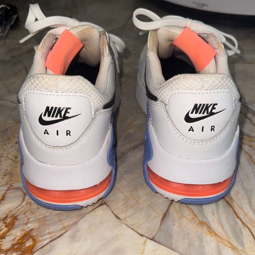 Nike Air Max White Sneakers with Black, Blue, and Orange Details - Picture 4 of 5